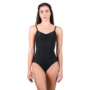 Black ribbed pinch front leotard - Suffolk Masterclass 2824A adult leotard
