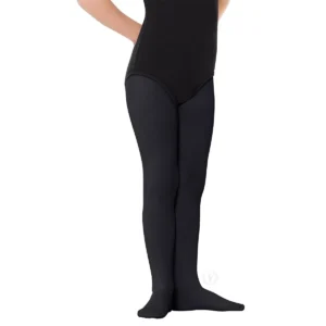girl wearing black footed tights