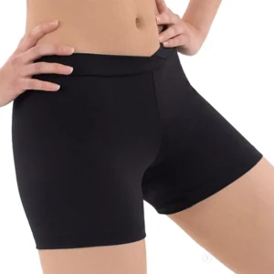 v front dance shorts - Eurotard 44329 black microfiber athletic shorts with V waistband