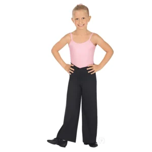jazz pants for girls - Eurotard 44655c black V front jazz pants