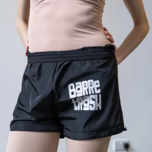 trash bag shorts for dancers - Barre Trash ripstop warm-up shorts