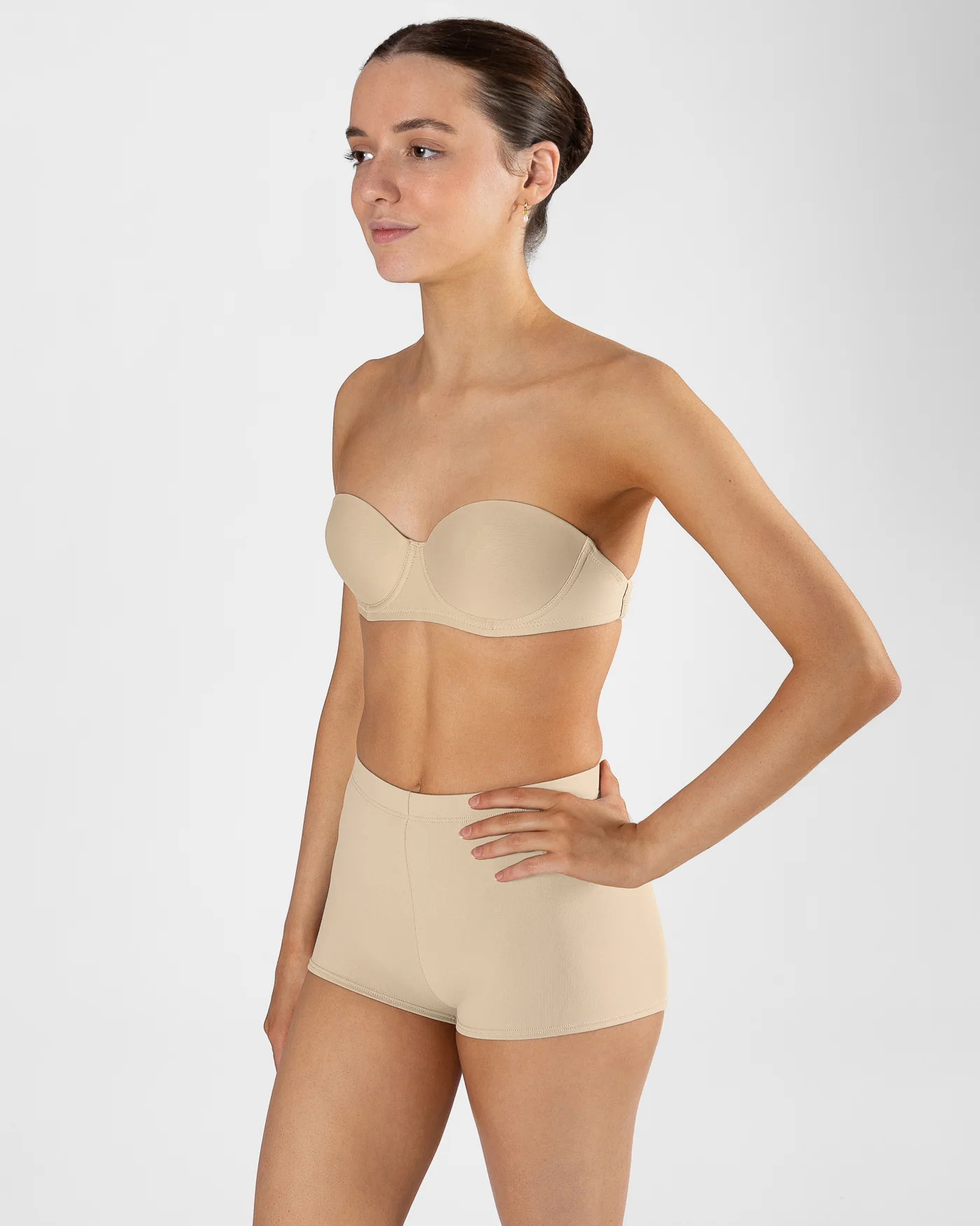 underwire dance bra - Energetiks Costume Bra BRA01 with clear straps in beige