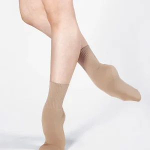 Ribbed dance sock in beige
