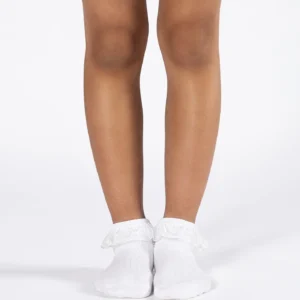 White charming frill dance sock for girls