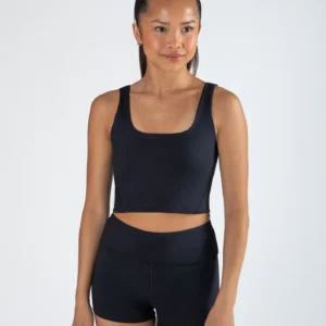 Tori Crop Singlet in black