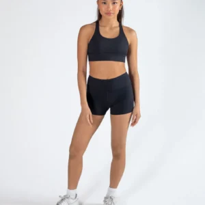 high-cut waistband shorts in black